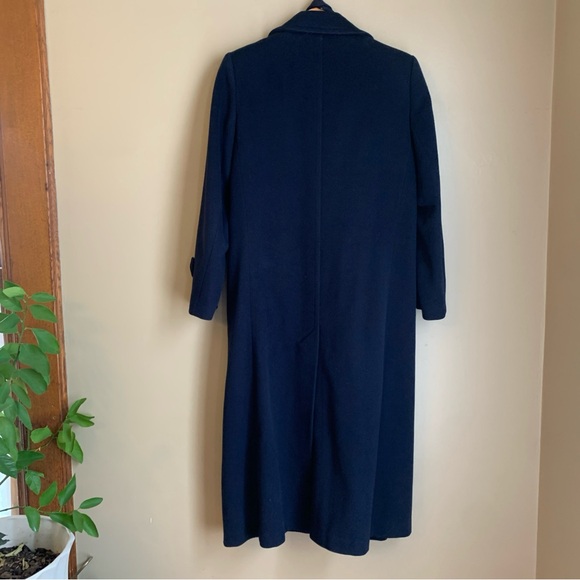Vtg Forecaster of Boston Double Breasted Navy Wool Coat W12 Lined Matching Scarf - Picture 6 of 12